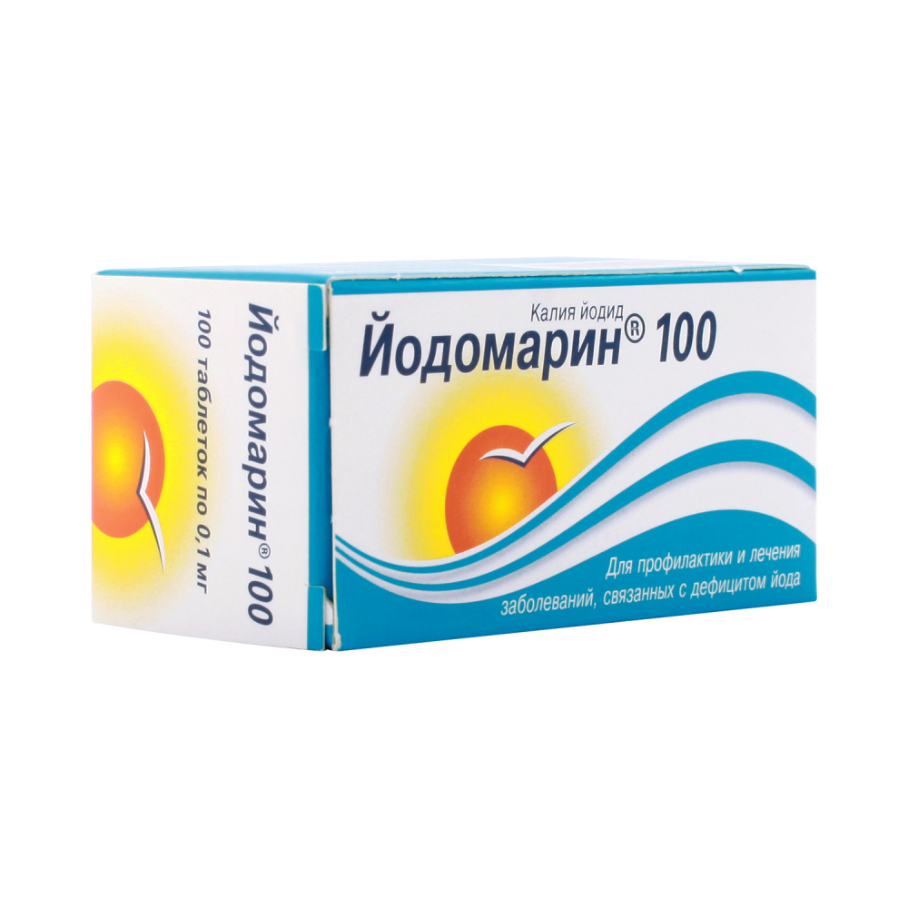 💊 Купить Йодомарин 100 таб. 100мкг №100 (фл.) - цены в аптеках СПБ .