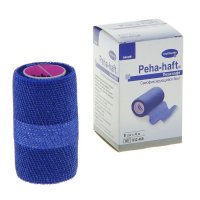 Бинт PEHA-HAFT фикс. самокл. 4м х 8см (синий)