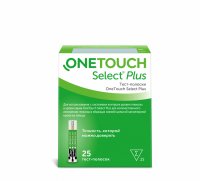 Тест-полоска ONE TOUCH д/глюкометра "Оne Touch Select plus" №25