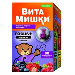 Витамишки Focus+ (черника) д/зрения пастилки жев. №60