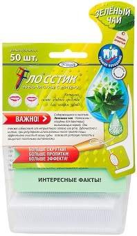 Зубочистки FLOSSTIK с нитью №50 (зел. чай)