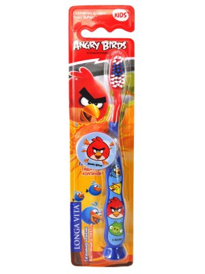 Зубная щетка детская LONGA VITA Angry Birds с защитным колпачком (с 5 лет)