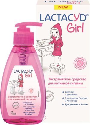 Лактацид Girl (д/девочек с 3-х лет) средство Экстрамягкое д/интимн. гигиены (персик, алоэ вера, молочная кислота) 200мл