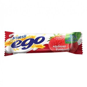 Батончики мюсли EGO клубника в йогурте 25г