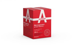 Метопролол-Акрихин таб. пролонг. п/пл. об. 100мг №30