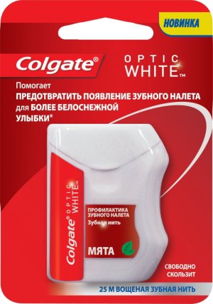 Зубная нить COLGATE Optic White 25м