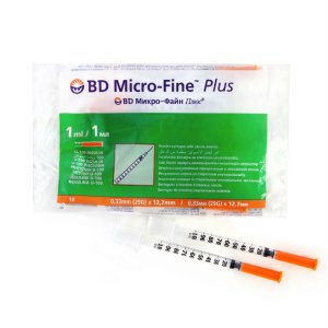 Шприц инсулиновый Micro-Fine + с иглой 1мл U-100 29G 0,33х12,7мм №10