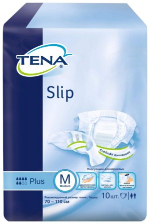 Подгузники для взрослых TENA Slip Plus Medium (70-110см, 1840мл) №10
