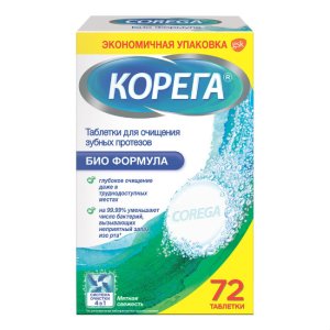 Корега Bio Formula таб. шип. №72 д/очистки зубн. протезов