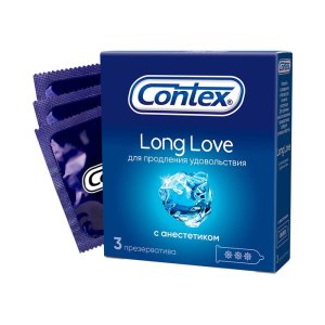 Презерватив CONTEX №3 Long Love (пролонгирующие)