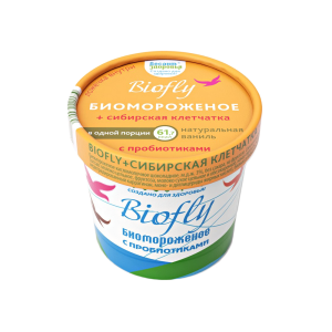 Биомороженое BIOfly+Сибирская клетчатка (Био флай) кисломолоч. ваниль с клетчат. Яблоко 45г