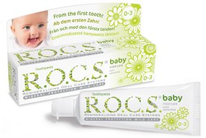 Зубная паста детская РОКС Baby (0-3лет) Нежный Уход Душистая Ромашка 45г
