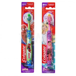 Зубная щетка детская COLGATE Barbie/Spider man (от 5 лет) супер мягк.