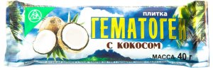 Гематоген плитка 40г (кокос)