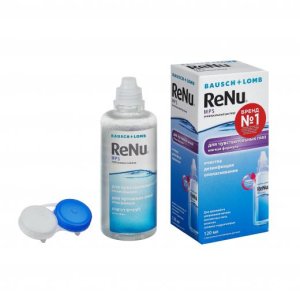 Раствор для контактных линз RENU MPS 120мл д/чувств. глаз + контейнер