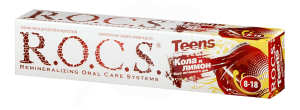 Зубная паста детская РОКС Teens (8-18лет) Кола и Лимон (вкус активного дня) 74г