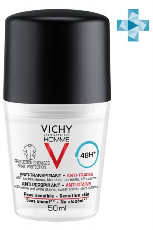VICHY VICHY HOMME дезодорант-антиперспирант 48ч против пятен 50мл